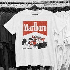 White Marlboro Niki Lauda Racing Car T Shirt